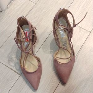 Sam and Libby lace up heels. 8 1/2. Mauve